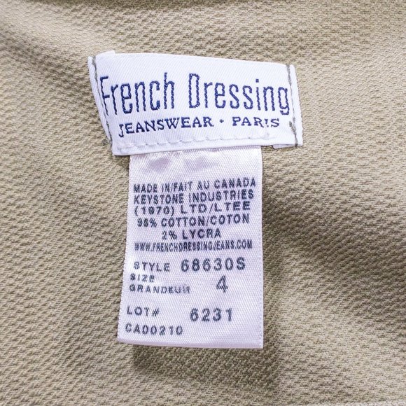 Vintage 90s Y2K Anthropologie S Cotton Jean Jacket Light Green Tan Grey - Picture 12 of 14